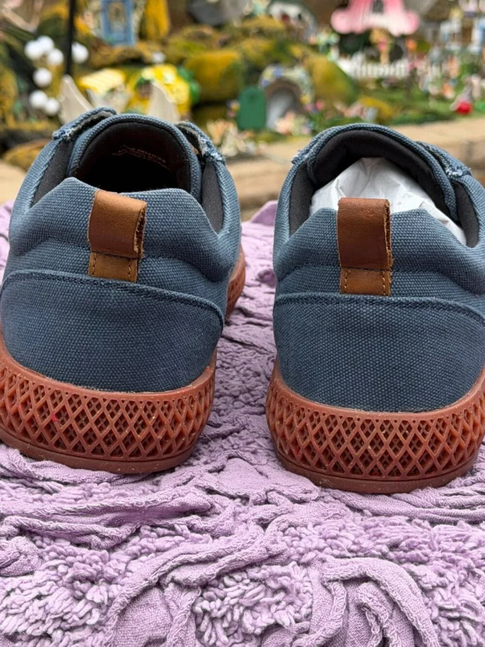 👟 Men's Kemp Navy Canvas Shoes | Size 9 | Genuine Leather Insole